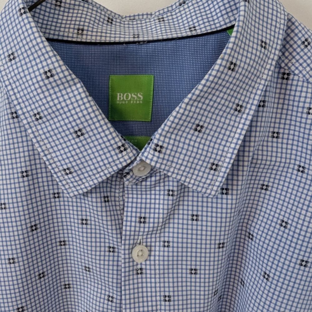 Men's Blue Patterned Shirt Slim Fit
